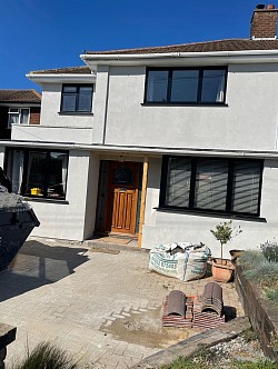 The building insulation and gutters were completed