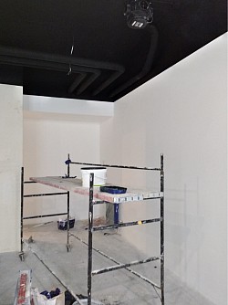 smoothing the walls then painting